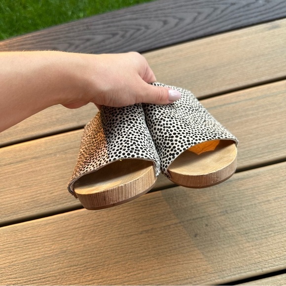 Madewell The Evelyn Clog Sandals Peep Toe Calf Hair Upper Size 8.5 Women’s - Picture 6 of 9